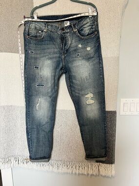 H&M boyfriend Distressed Denim Jeans - Faded Blue